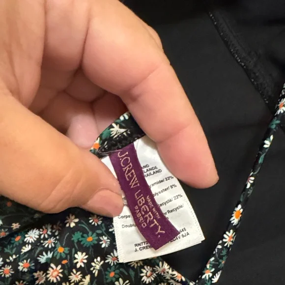 NWOT never worn Liberty of London plunge J Crew Black Floral One Piece Swimsuit - Picture 5 of 5